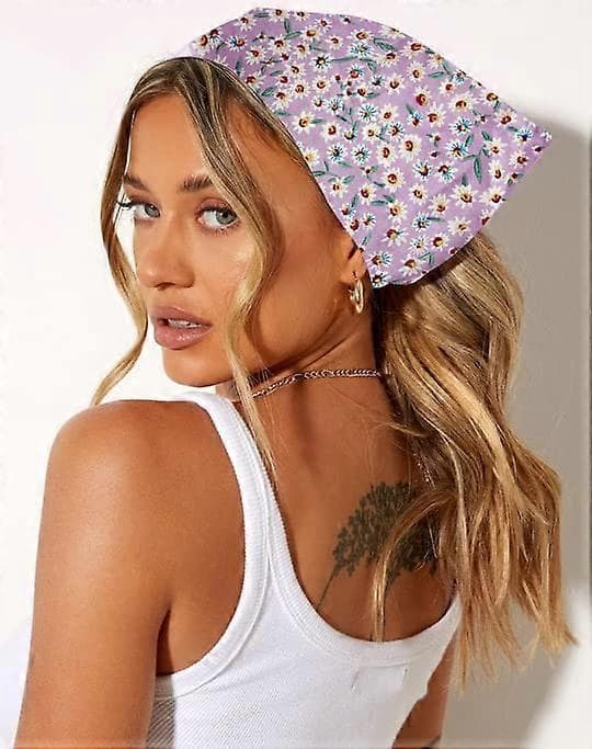3 stk. Blomster Hovedtørklæde Pandebånd Chiffon Elastisk Hovedtørklæde