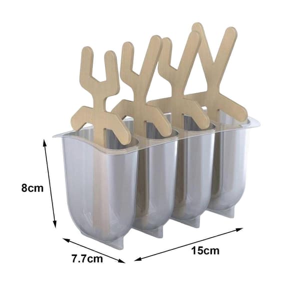 Isform Ispindemaskine BPA-fri 4-hulrumsdesign Nem afstøbning Ispindeform til sunde snacks