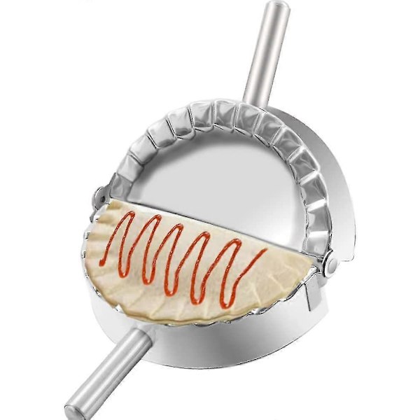6 tums Empanadaspress, Stor Dumpling Maker i Rostfritt Stål, 2-i-1 Degskärare / Dumplingform för Handpaj, Empanada, Dumpling, Pierogi & Ravioli