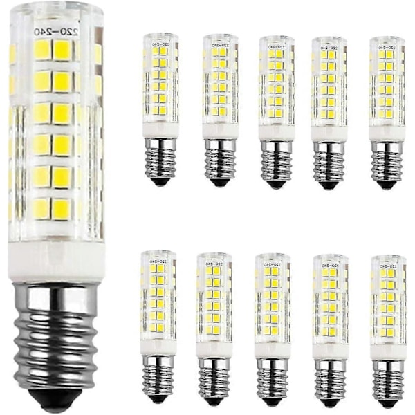 10-pakning 9w E14 LED-lyspære, kaldhvit 6000k, 60w tilsvarende glødepærer, Ac220-240v, 680lm, 360 graders strålevinkel, ikke-dimbar A