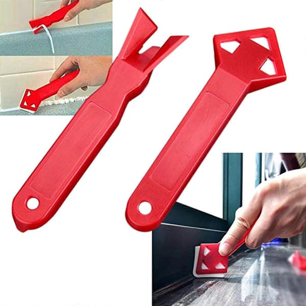 2x Glaslim Vinkelskraber Plastskraber Glasforsegling Fugemasseformfjerner