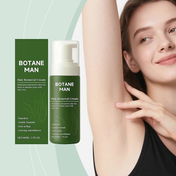1-3X Botane Man Aloe Vera Hårfjerningscreme til hurtig hårfjerning ansigt krop følsom 2pcs