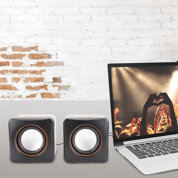 Computerhøjttalere Mini Cube USB-højttaler Stereo 3,5 mm Jack Kablet Multimediehøjttaler Computerhøjttaler Til PC Skærm Desktop Laptop PC Computer Gaming