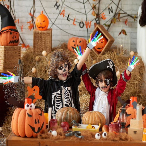 Halloween Jul Blinkande Led Glödande Handskar Barnleksak