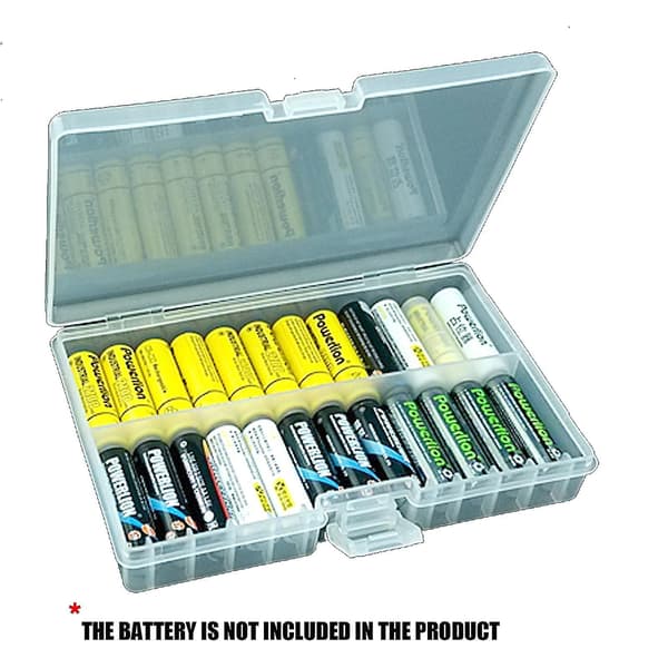 Batterilåda För 48 Aaa Aa Batteri Batterilåda Förvaringslåda Klar Plast TY