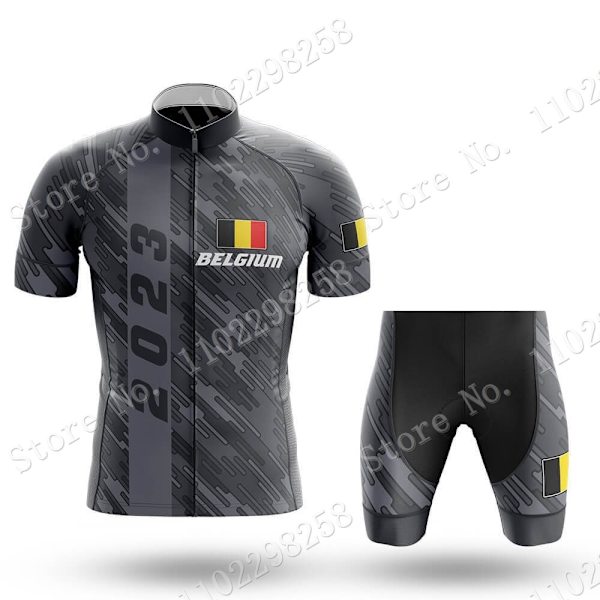 Team Belgium 2023 Cykeltröja Set Nationell flagga Cykling Belgiska kläder Road Bike Shirts Kostym Cykel haklapp Shorts MTB Maillot 1 4XL