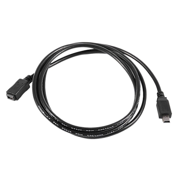 1,5 m Mini Usb B 5-pin Han til Hun Forlængerkabel Adapter Sort Y