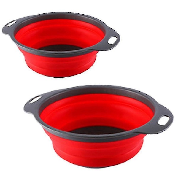 Hopfällbar Sil Colander Set med 2 stycken - Silikon Köksavlopp