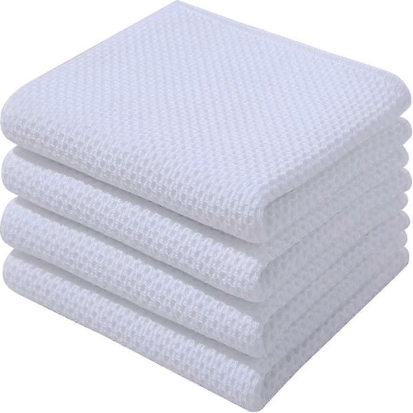 6-pack Premium 100% Bomull Frotté Diskhanddukar, Superabsorberande Disktrasor med Hängögla White 34*73cm