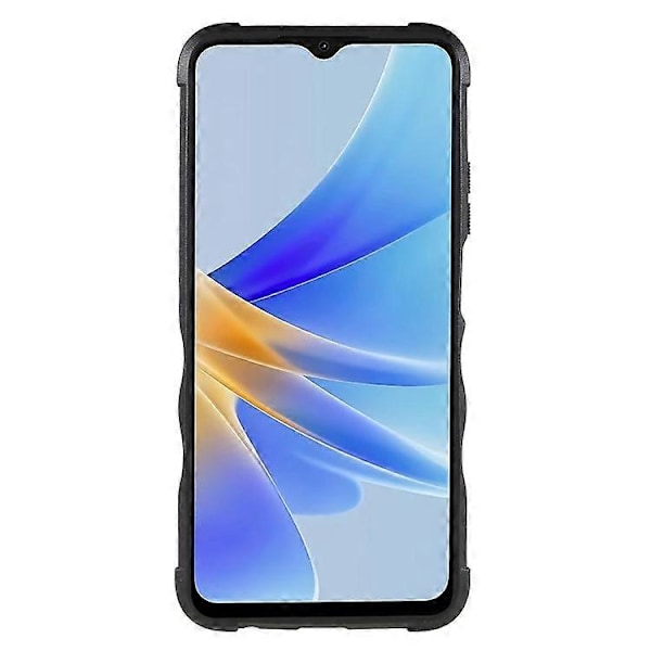 Kompatibel med Oppo A17 4G Anti-drop telefondeksel PC + TPU Beskyttelsesdeksel med Ringstøtte Blue