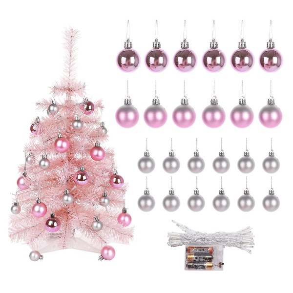 Bordsskiva julgran Artificiell heminredning Led ljus julgranar Set DIY Room Party Xmas Dekoration