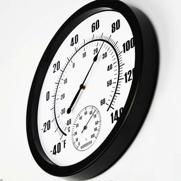 Termometer Indendørs Udendørs 10\" Diameter Terrasse Stort Vægtermometer Hygrometer