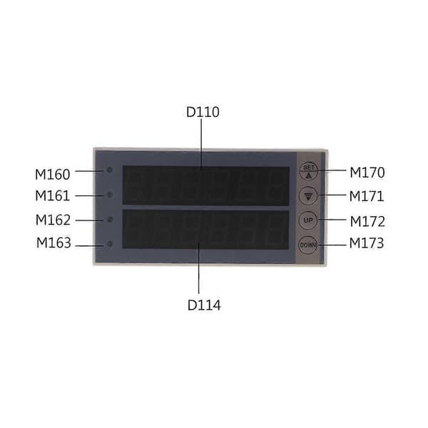 PLC Display & Overføringsparametere Display Board Enkel Tekst 2 Rader D100 D114
