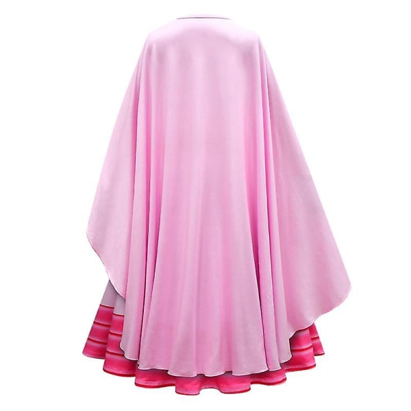 Persikka Prinsessa Cosplay Mekko Peruukki Tyttö Peli Roolileikki Puku Syntymäpäiväjuhla Lavaesitys Asut Lasten Karnevaali Tyylikkäät vaatteet dress-wig 120(5T)