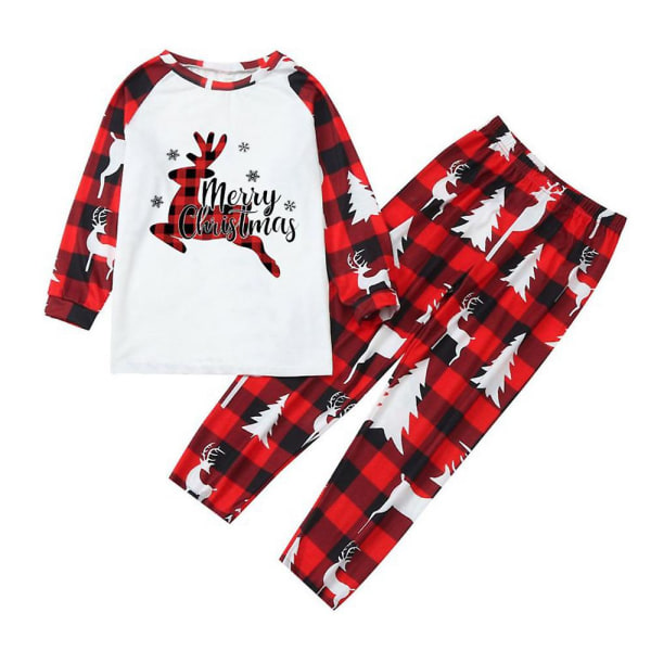 God Jul Familj Matchande Pläd Ren Print Pyjamas Lounge Wear Kid 3-6 Months