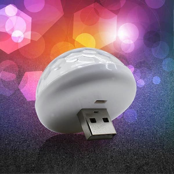 Bil Auto Interiør Mini USB Nattlys Lampe DJ Scene LED Belysning Atmosfære