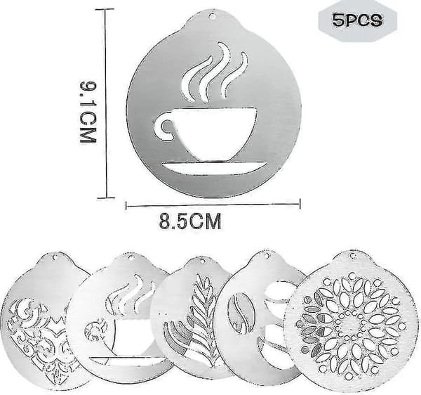 5 stk. Kaffemaler, Kaffekake DIY-maler i rustfritt stål
