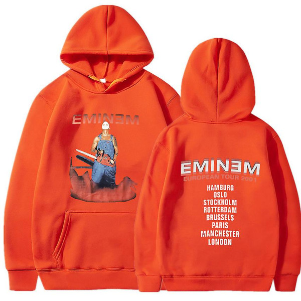 Eminem Anger Management Tour 2002 Hoodie Vintage Harajuku Funny Rick Sweatshirts Långärmade Herr Dam Pullover Mode Orange7 XXXL