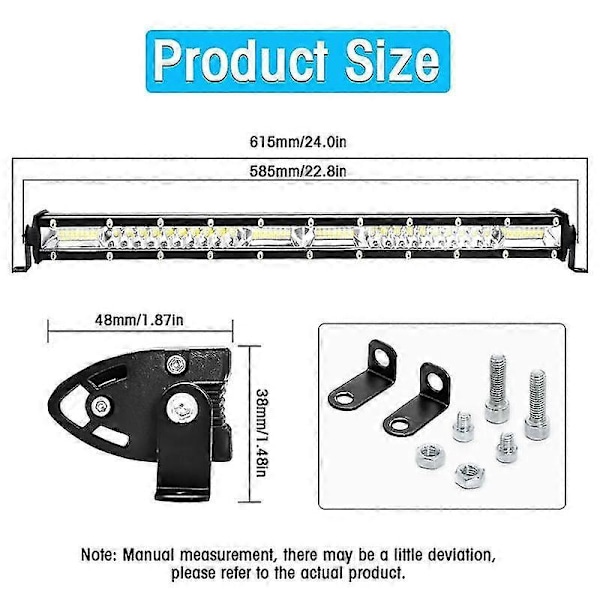 LED Lyslist Spot Flood Combo Beam Slank Enkelt Rad LED Kjørelys Offroad Lys LED Arbeidslys