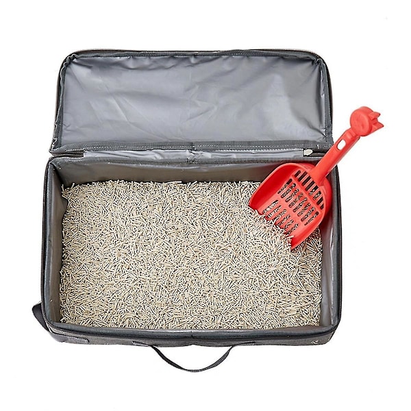 Hopfällbar Kattlåda för Resor Läckagesäker med Dragkedja Bärbar Katttoalett för Hotell Bil Utomhus 30 X 30cm