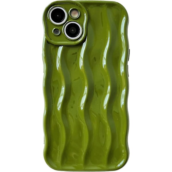 Vattenvågigt Mönster Lockigt Vågigt Skal Mjukt Kompatibelt med iPhone Skal (Grön, iPhone 12 Pro)