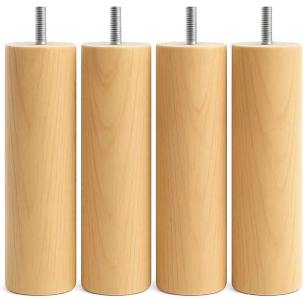 4-pack - Sängben - Sängram - Massivt bokträ - M8-gänga - För sovrum - Natur - 20x6 cm
