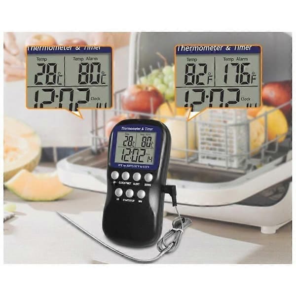 Mnage kök ugn sond termometer matlagning socker kokning larm digital display elektronisk termometer