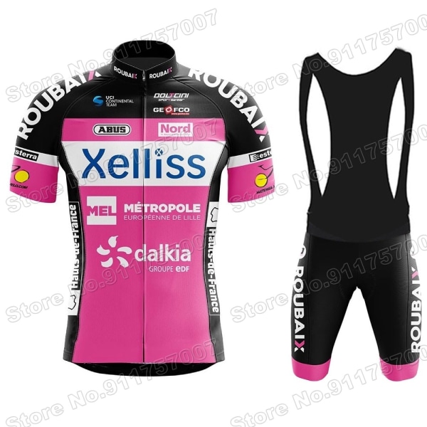 2021 Xelliss Team Pyöräilypaita Set Pyöräilyvaatteet Miesten Maantiepyöräpuku Polkupyörän ruokalappu shortsit MTB Maillot Ropa Ciclismo 1 XXL