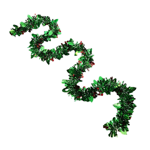 Juldekorationer Julscen Dekorationsmaterial Färgade Remmar 2m Röda Bär Dubbla Blad Ornament Toppar Q