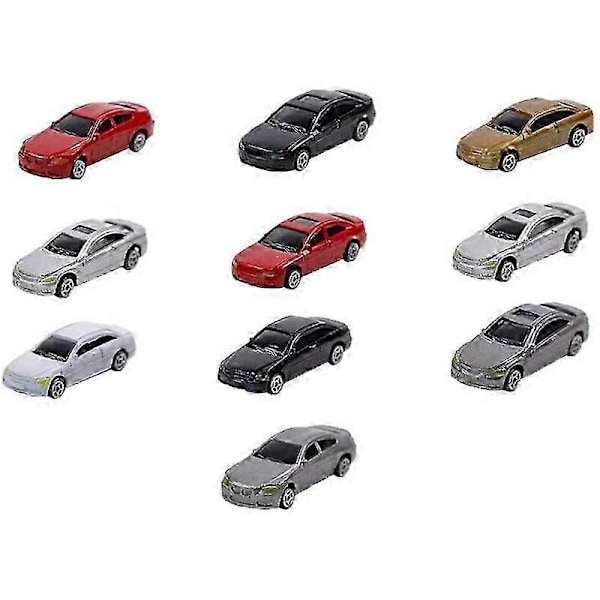 10 Pakker 1/87 Mini Modelbil Malede Bilmodeller Bygge Toglandskab Bygge Toglayout Sæt Mod
