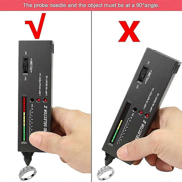 Diamanttestare, professionell diamantdetektor med 60x mini LED-förstoringsglas, diamanttestpenna för PFR