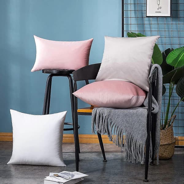 2-pack Sammets Kuddfodral, Dekorativt Örngott för Soffa Sovrum (45x45 cm, Rosa)