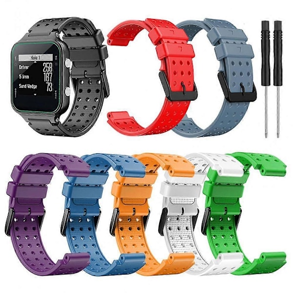 Silikon Armbandsrem Kompatibel Med Garmin Approach S20 Ersättningsarmband Multi-håls Loop DBH