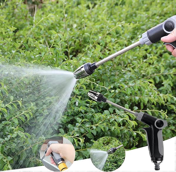 Långt Trädgårdsslangmunstycke, Elektroplätering Högtryck Vattenslang Munstycke Sprayer Huvud