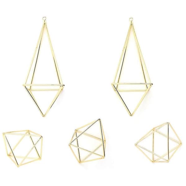 Lufthållare 5-pack Metall Dekor Modern Geometrisk Hängare Hängande Luftväxter Planteringskärl Bordsdisplay