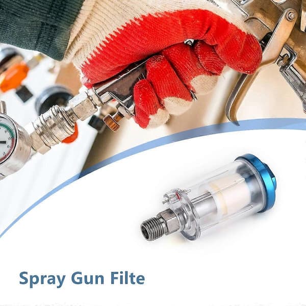 1 stk. Sprøytepistol 1/4'' BSP Mini Inline Luftfilter Fukt Vannfelle Kit