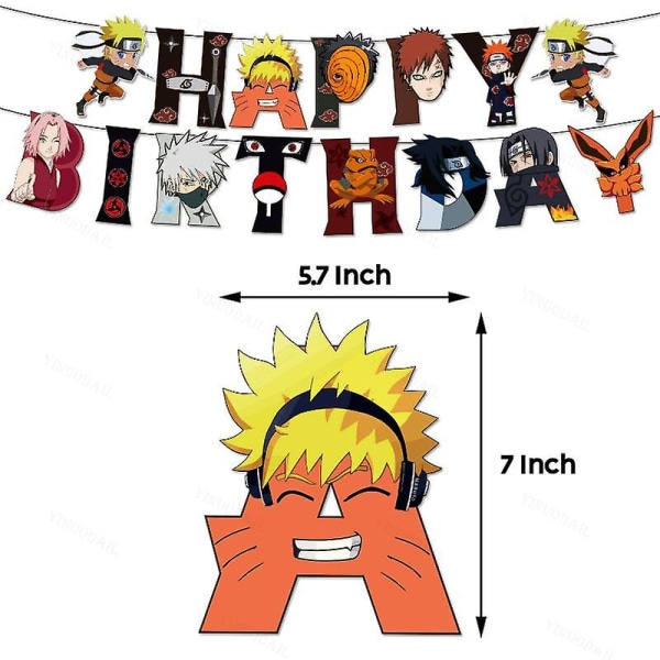 Naruto Kakashi -teema Syntymäpäiväjuhlien koristelu lapsille Lateksialumiinifolio Ilmapallo Kertakäyttöiset pöytäastiat Tapahtumatarvikkeet Tausta Big Cake Topper-1pcs