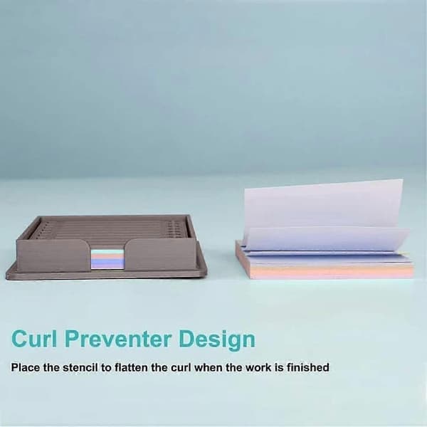 Sticky Note Holder med Skabelon, Sticky Note Dispenser Kompatibel med Post-It Notes, Post It Note Organizer til 3x3 Selvklæbende Notesblokke 2 Pcs