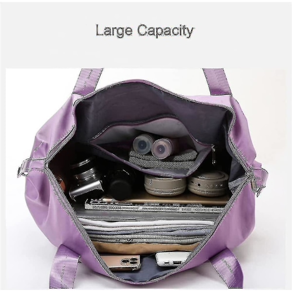 Kuivan ja märän erotuslaukku Suurikapasiteettinen taitettava matkalaukku Vedenpitävä laukku grey with pink