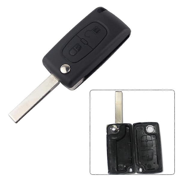 2-knapps bilfjernkontroll Flip Key Fob Case Shell for Citroen C2 C5 C3 C4 C6 C8 CE0523