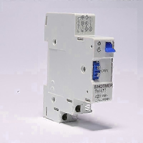 TM-ST7 220V AC 7 Minutter Mekanisk Timer 18 mm Enkelt Modul Din Skinne Trappe Timer Tidsafbryder