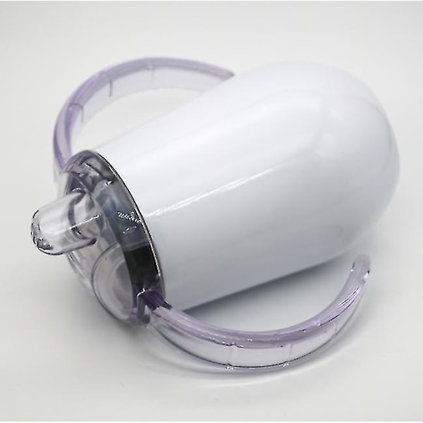 Baby Sippy Kop med Håndtag Dobbelt Lag 304 Rustfrit Stål BPA Fri (hvid)