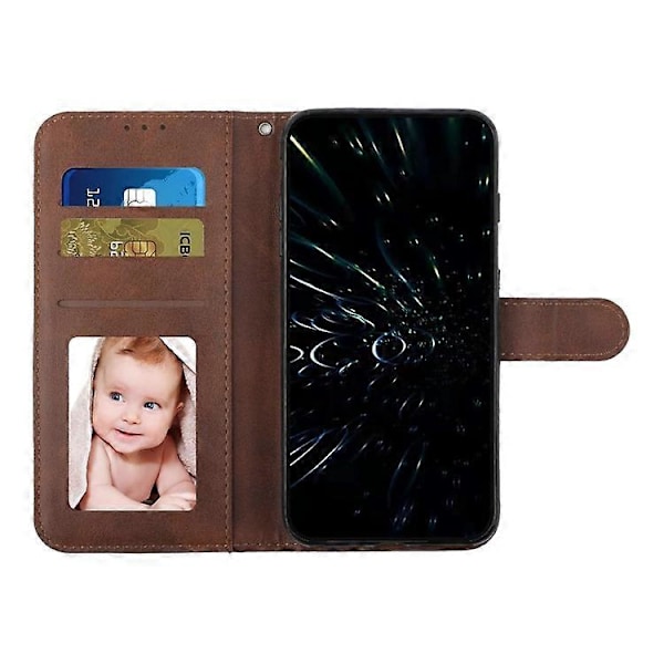 Kompatibelt fodral för Oppo A3x 4G / 5G (Indien) / A3 4G / 5G / A40 4G / A60 5G Ställ Flip Skyddande Läder Telefonskal Brown