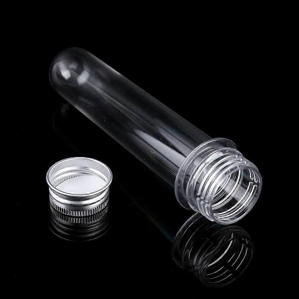 Provrör med aluminiumlock 10 st Transparent plaströr för vetenskapslabb