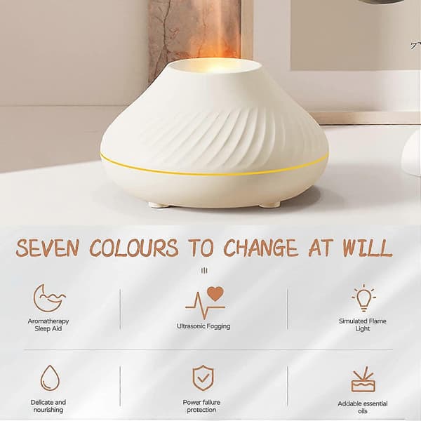 Eterisk Olja Diffuser, 130ml USB Portabel Ultraljuds Luftfuktare, 1st (krämvit)