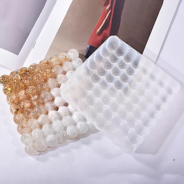 Halv Perle Brikforme Firkantede Silikone Brikforme Til Epoxy Resin Coaste-fg
