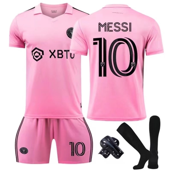 MIA MI Messi Camiseta No10 Fotbollströja Boy Kid T-Shirt Set Vuxen Sportkläder Tjej Sportdräkt Skyddskläder Cosplay Kit B1 24