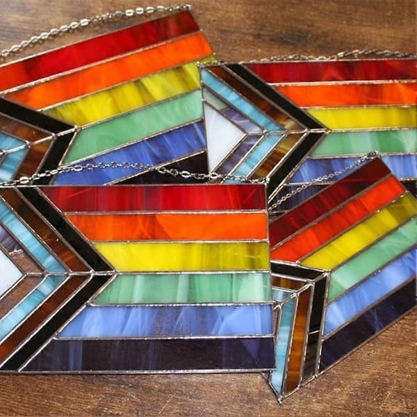 Progress Pride Glassmaleriflagg, Pride Flag Solfanger for Vinduer, Interkjønn Progressivt Pride Flagg, Transkjønnet Lite Pride Flagg 3PCS