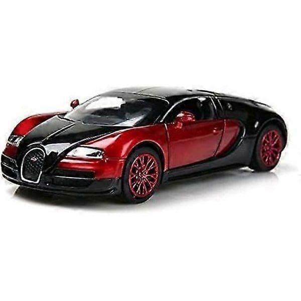 1:32 Bugatti Veyron Støbt Bil, Legeringsmodelbiler Legetøjsbiler til 3 til 12 år Rød