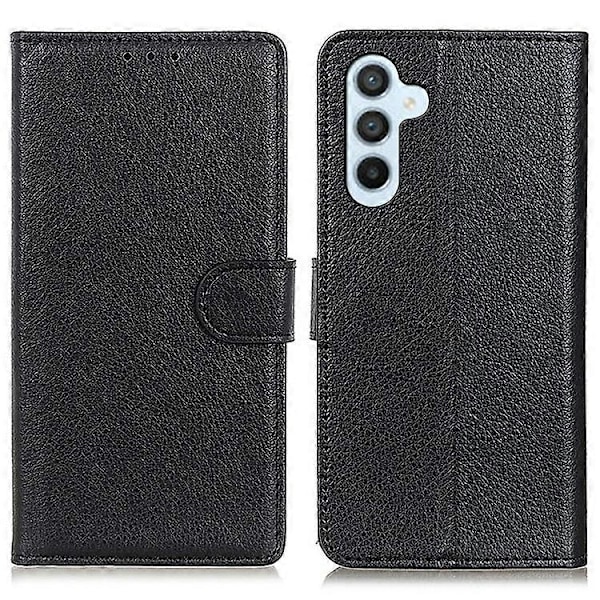 Kompatibelt Plånboksfodral för Samsung Galaxy A26 5G PU Läder Telefonskal Litchi Textur Black